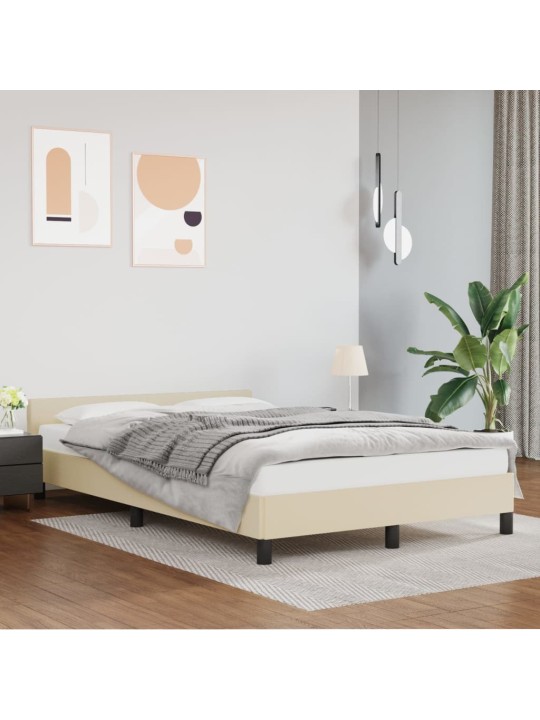 Rám postele s čelem bez matrace krémový 120x200 cm