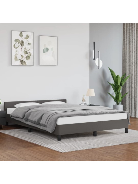 Rám postele s čelem bez matrace šedý 140x190 cm