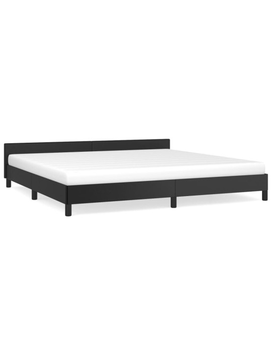 Rám postele s čelem bez matrace černý 200x200 cm