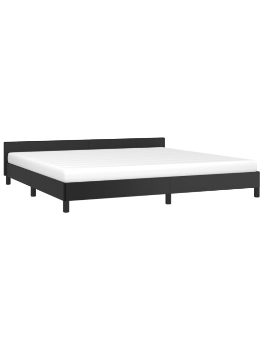 Rám postele s čelem bez matrace černý 200x200 cm
