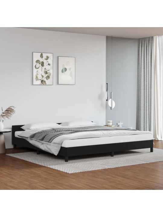 Rám postele s čelem bez matrace černý 200x200 cm