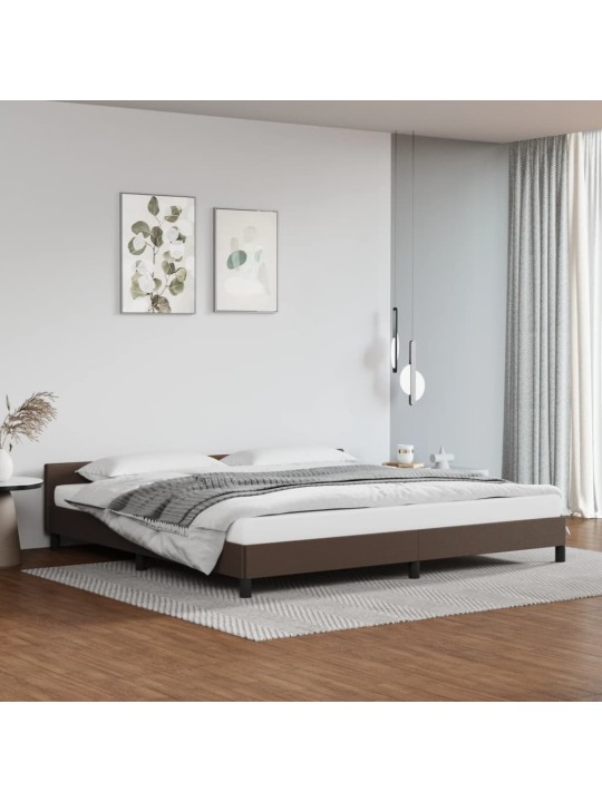 Rám postele s čelem bez matrace hnědý 200x200 cm