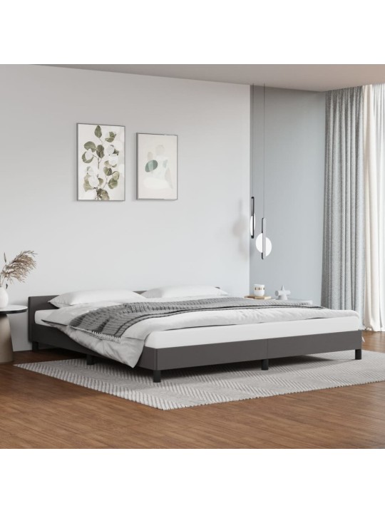 Rám postele s čelem bez matrace šedý 200x200 cm