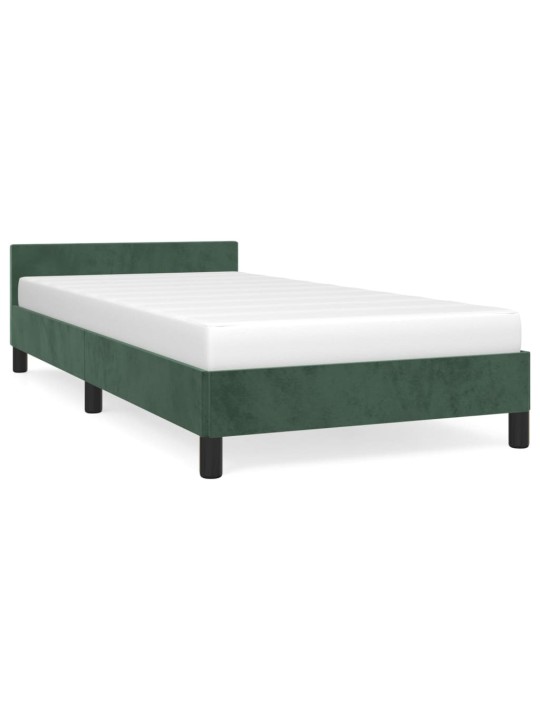 Rám postele bez matrace tmavě zelená 90 x 200 cm samet