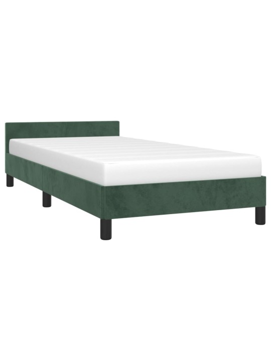 Rám postele bez matrace tmavě zelená 90 x 200 cm samet