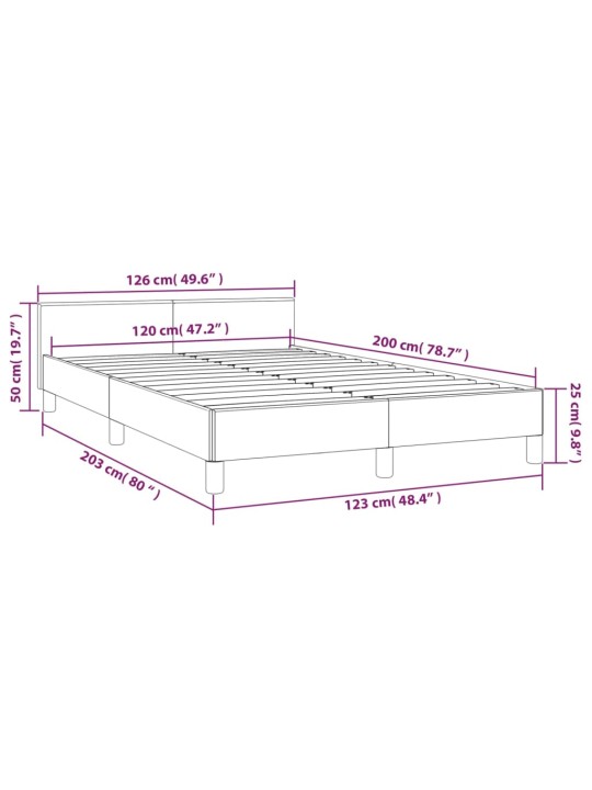 Rám postele s čelem bez matrace růžový 120 x 200 cm samet