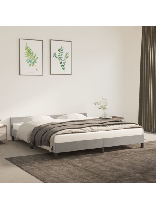 Rám postele bez matrace světle šedý 180 x 200 cm samet