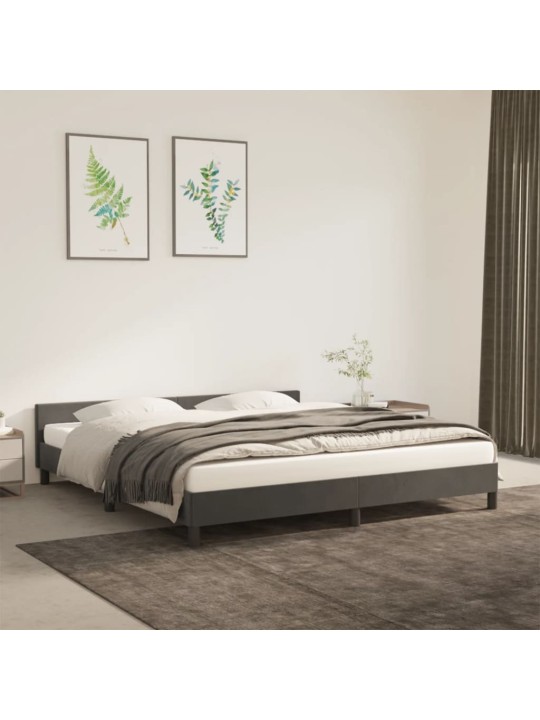 Rám postele bez matrace tmavě šedý 180 x 200 cm samet