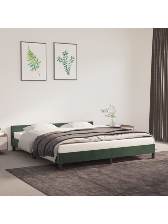 Rám postele bez matrace tmavě zelená 180 x 200 cm samet