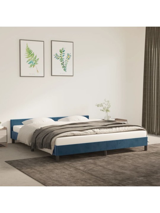 Rám postele bez matrace tmavě modrý 180x200 cm samet
