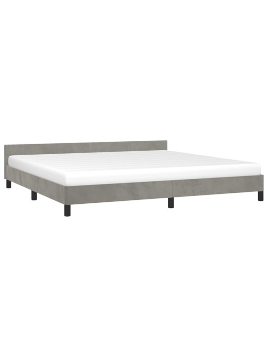 Rám postele bez matrace světle šedý 200 x 200 cm samet
