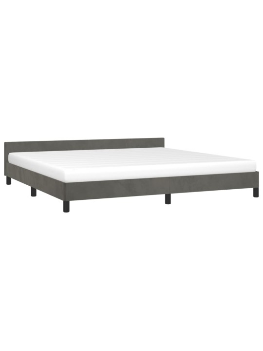 Rám postele bez matrace tmavě šedý 200 x 200 cm samet