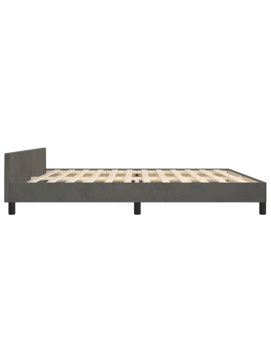 Rám postele bez matrace tmavě šedý 200 x 200 cm samet