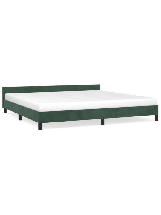 Rám postele bez matrace tmavě zelená 200 x 200 cm samet