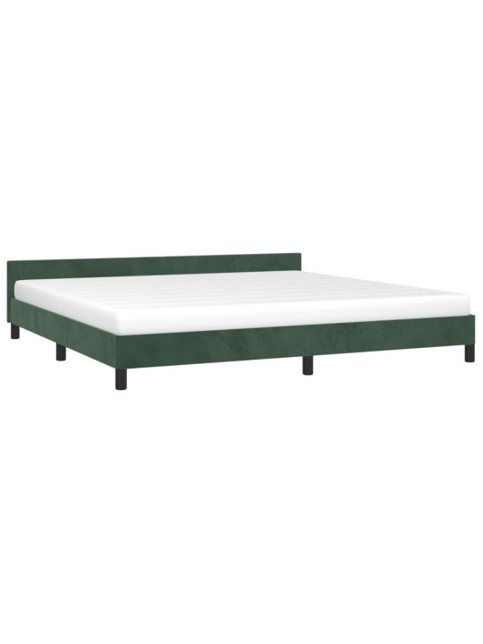 Rám postele bez matrace tmavě zelená 200 x 200 cm samet