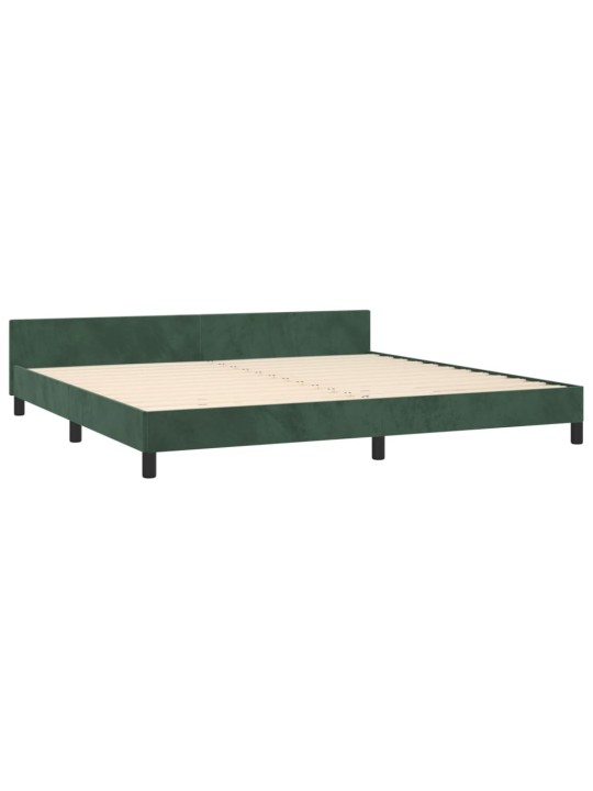 Rám postele bez matrace tmavě zelená 200 x 200 cm samet