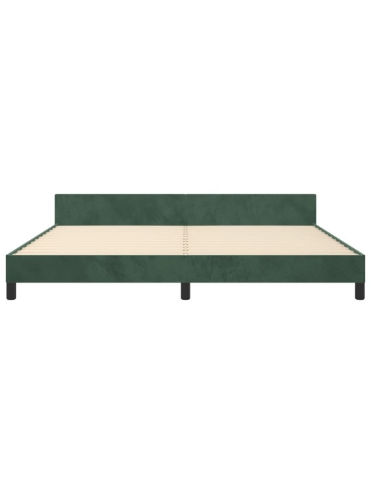 Rám postele bez matrace tmavě zelená 200 x 200 cm samet