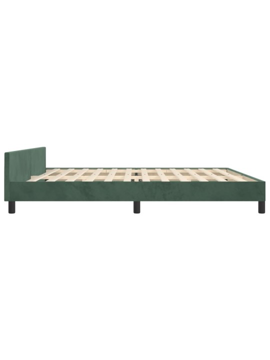 Rám postele bez matrace tmavě zelená 200 x 200 cm samet