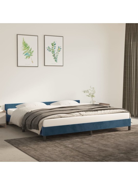 Rám postele bez matrace tmavě modrý 200x200 cm samet