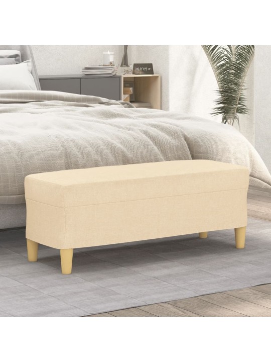 Lavice krémová 100 x 35 x 41 cm textil