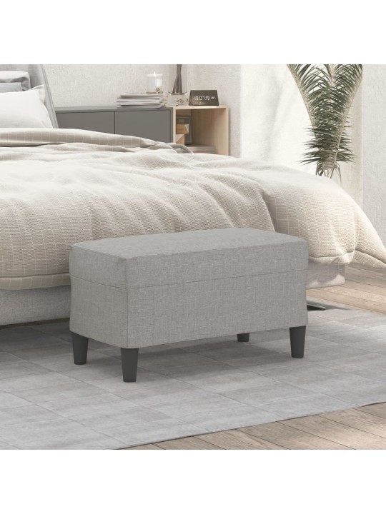 Lavice světle šedá 70 x 35 x 41 cm textil