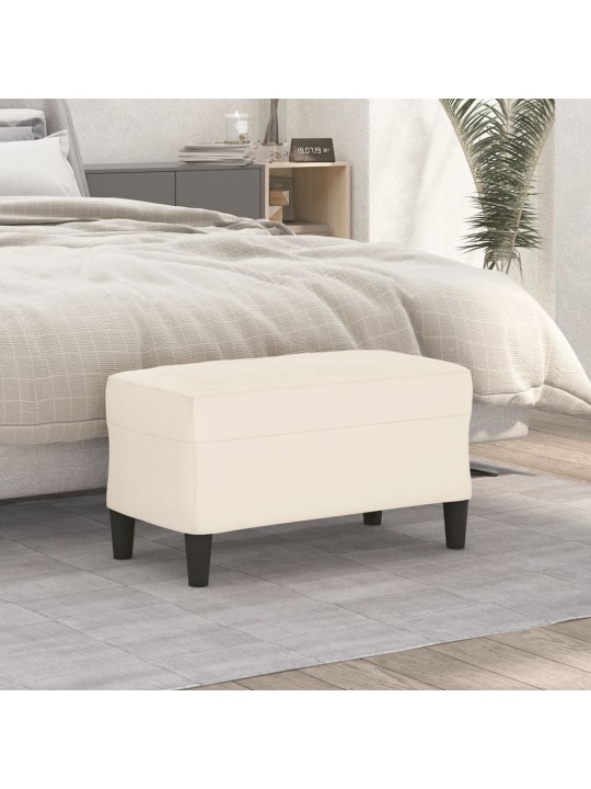 Lavice krémová 70 x 35 x 41 cm samet