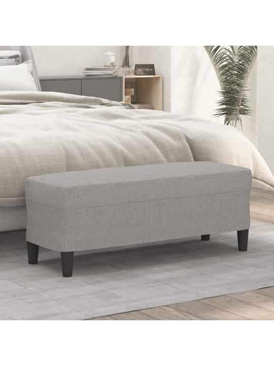 Lavice světle šedá 100 x 35 x 41 cm textil
