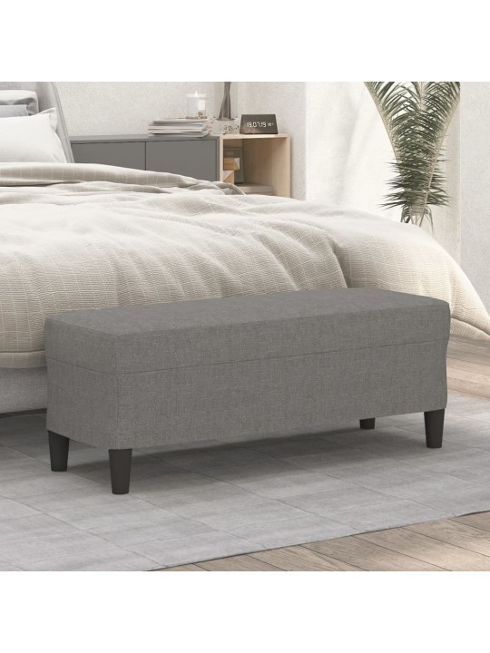 Lavice tmavě šedá 100 x 35 x 41 cm textil