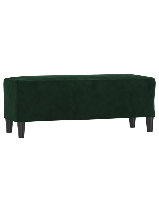 Lavice tmavě zelená 100x35x41 cm samet