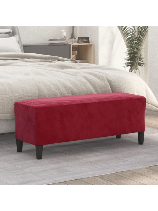 Lavice vínová 100x35x41 cm samet