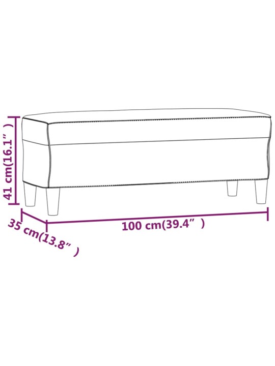 Lavice černá 100 x 35 x 41 cm samet