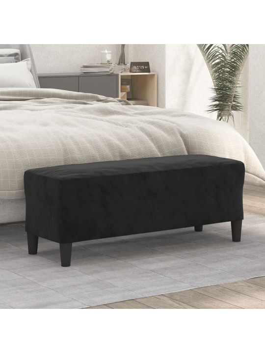 Lavice černá 100 x 35 x 41 cm samet