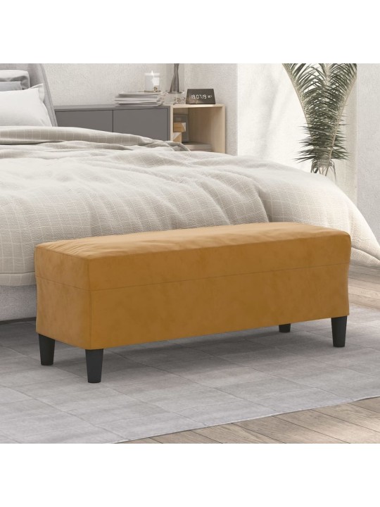 Lavice hnědá 100 x 35 x 41 cm samet