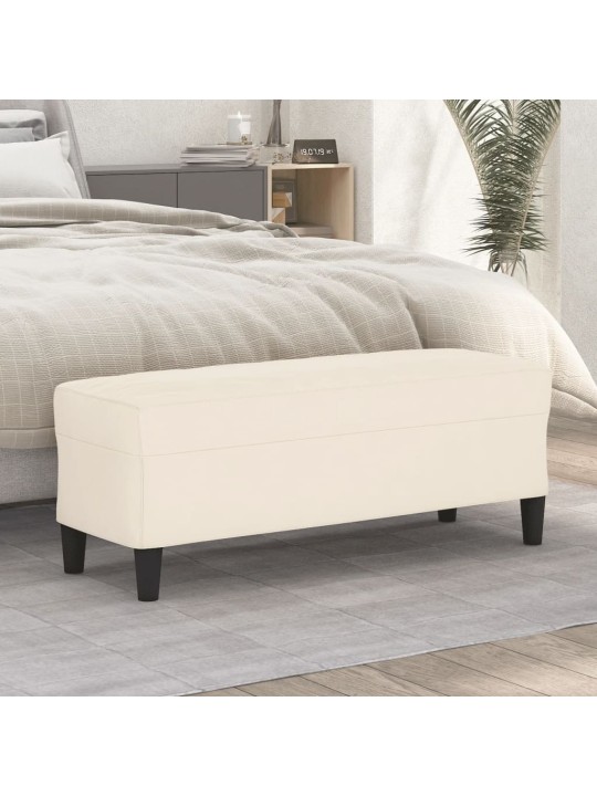 Lavice krémová 100 x 35 x 41 cm samet