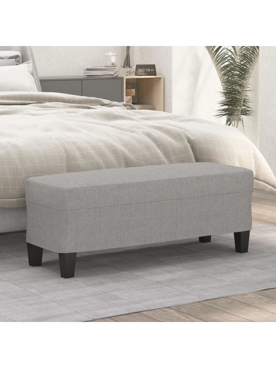 Lavice světle šedá 100 x 35 x 41 cm textil