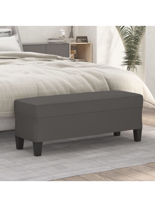 Lavice šedá 100x35x41 cm umělá kůže