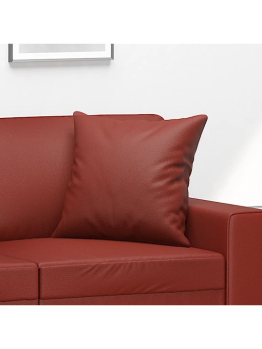 Dekorační polštáře 2 ks vínové 40 x 40 cm umělá kůže