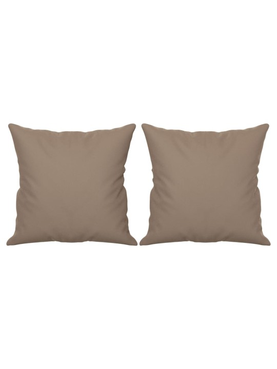 Dekorační polštáře 2 ks taupe 40 x 40 cm tkanina z mikrovlákna