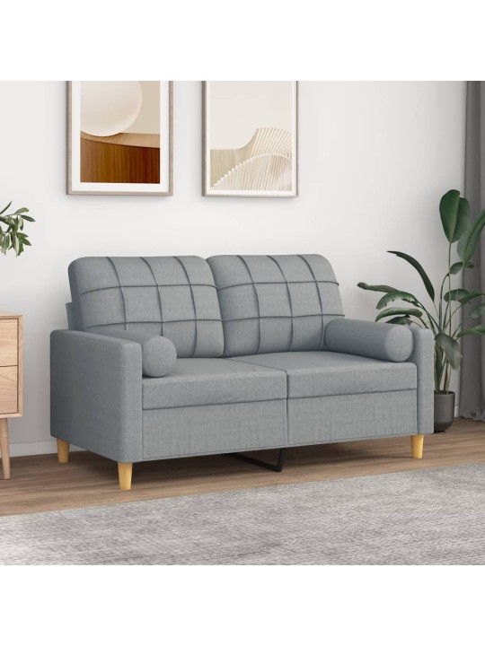 Dekorační polštáře 2 ks světle šedé Ø 15 x 50 cm textil