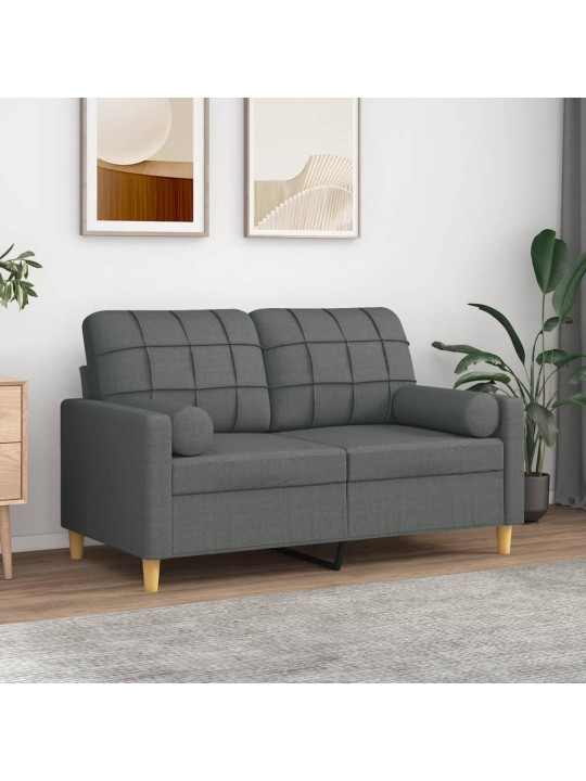 Dekorační polštáře 2 ks tmavě šedé Ø 15 x 50 cm textil