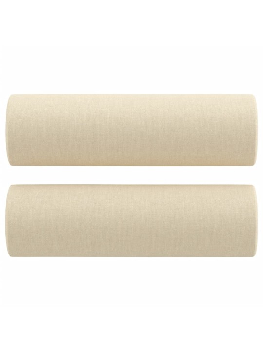 Dekorační polštáře 2 ks krémové Ø 15 x 50 cm textil