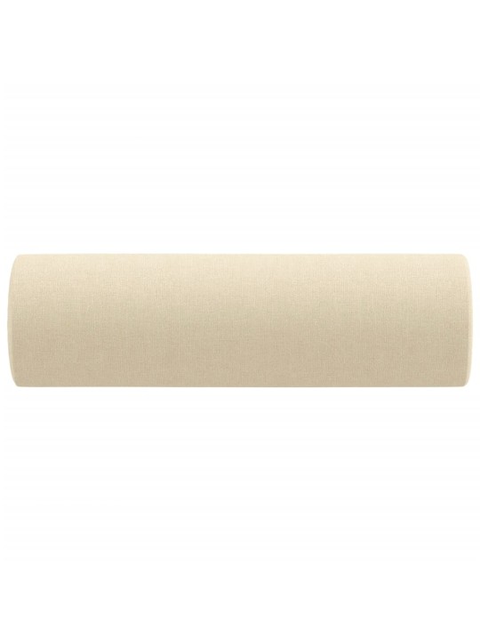 Dekorační polštáře 2 ks krémové Ø 15 x 50 cm textil