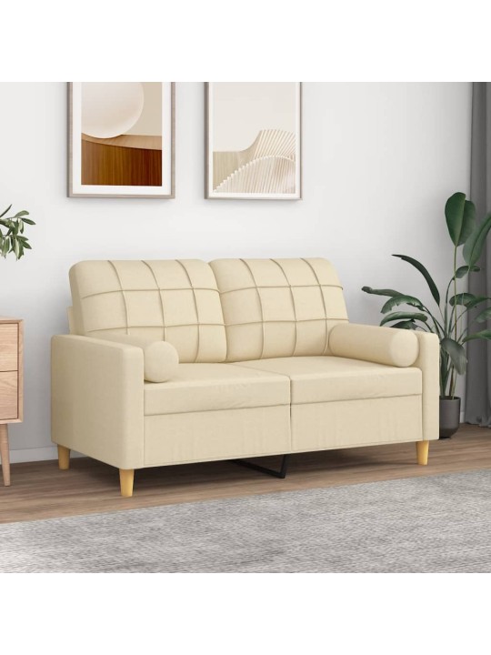 Dekorační polštáře 2 ks krémové Ø 15 x 50 cm textil