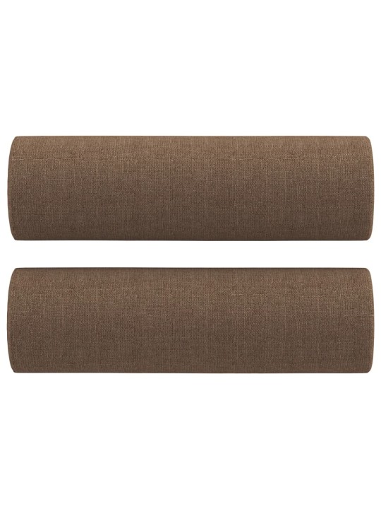 Dekorační polštáře 2 ks hnědé Ø 15 x 50 cm textil