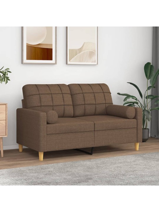 Dekorační polštáře 2 ks hnědé Ø 15 x 50 cm textil