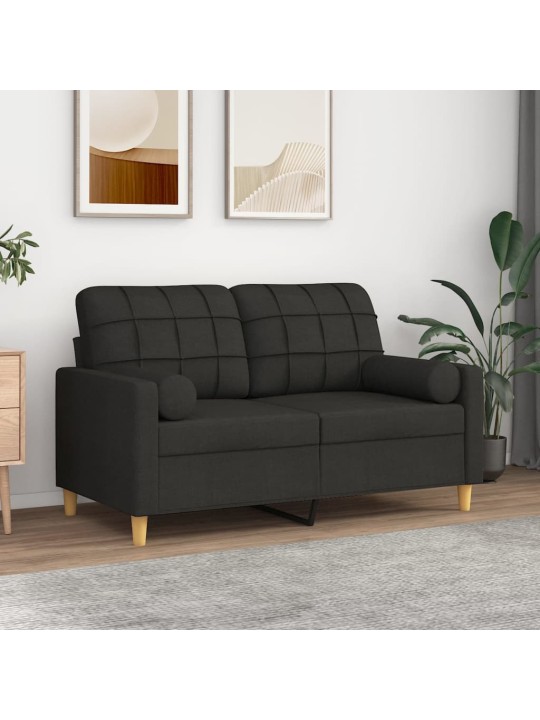Dekorační polštáře 2 ks černé Ø 15 x 50 cm textil