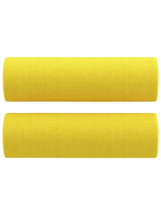 Dekorační polštáře 2 ks světle žluté Ø 15 x 50 cm textil