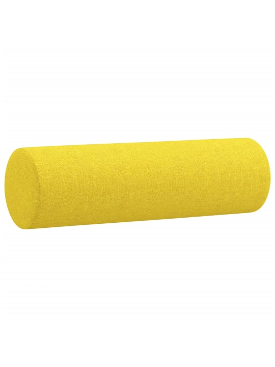 Dekorační polštáře 2 ks světle žluté Ø 15 x 50 cm textil