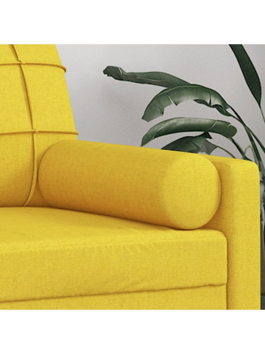 Dekorační polštáře 2 ks světle žluté Ø 15 x 50 cm textil