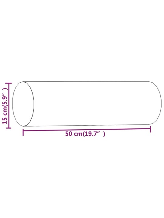 Dekorační polštáře 2 ks světle žluté Ø 15 x 50 cm textil